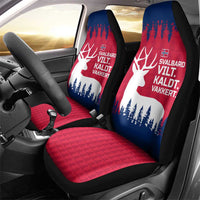 Norway Svalbard Car Seat Cover with Reindeer Silhouette Forest and Norwegian Flag - Wonder Print Shop