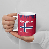 Norway Svalbard Ceramic Mug with Reindeer Silhouette Forest and Norwegian Flag - Wonder Print Shop