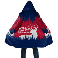 Norway Svalbard Cloak with Reindeer Silhouette Forest and Norwegian Flag - Wonder Print Shop