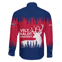 Norway Svalbard Family Matching Short Sleeve Bodycon Dress and Hawaiian Shirt with Reindeer Silhouette Forest and Norwegian Flag - Wonder Print Shop