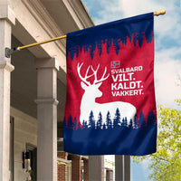 Norway Svalbard Garden Flag with Reindeer Silhouette Forest and Norwegian Flag - Wonder Print Shop