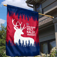 Norway Svalbard Garden Flag with Reindeer Silhouette Forest and Norwegian Flag - Wonder Print Shop