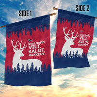 Norway Svalbard Garden Flag with Reindeer Silhouette Forest and Norwegian Flag - Wonder Print Shop