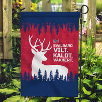 Norway Svalbard Garden Flag with Reindeer Silhouette Forest and Norwegian Flag - Wonder Print Shop