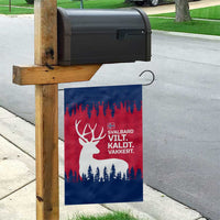 Norway Svalbard Garden Flag with Reindeer Silhouette Forest and Norwegian Flag - Wonder Print Shop