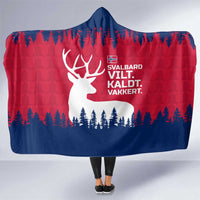 Norway Svalbard Hooded Blanket with Reindeer Silhouette Forest and Norwegian Flag - Wonder Print Shop