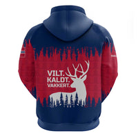 Norway Svalbard Hoodie with Reindeer Silhouette Forest and Norwegian Flag - Wonder Print Shop