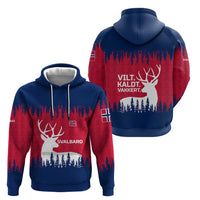 Norway Svalbard Hoodie with Reindeer Silhouette Forest and Norwegian Flag - Wonder Print Shop