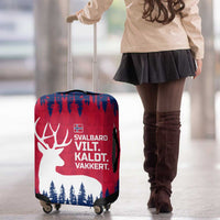 Norway Svalbard Luggage Cover with Reindeer Silhouette Forest and Norwegian Flag - Wonder Print Shop