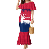 Norway Svalbard Mermaid Dress with Reindeer Silhouette Forest and Norwegian Flag - Wonder Print Shop
