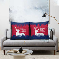 Norway Svalbard Pillow Cover with Reindeer Silhouette Forest and Norwegian Flag - Wonder Print Shop