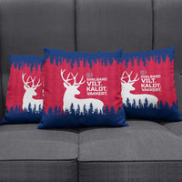 Norway Svalbard Pillow Cover with Reindeer Silhouette Forest and Norwegian Flag - Wonder Print Shop