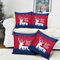 Norway Svalbard Pillow Cover with Reindeer Silhouette Forest and Norwegian Flag - Wonder Print Shop