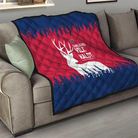Norway Svalbard Quilt with Reindeer Silhouette Forest and Norwegian Flag - Wonder Print Shop