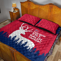 Norway Svalbard Quilt Bed Set with Reindeer Silhouette Forest and Norwegian Flag - Wonder Print Shop