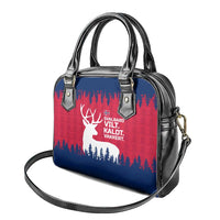 Norway Svalbard Shoulder Handbag with Reindeer Silhouette Forest and Norwegian Flag - Wonder Print Shop