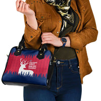 Norway Svalbard Shoulder Handbag with Reindeer Silhouette Forest and Norwegian Flag - Wonder Print Shop