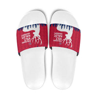 Norway Svalbard Slide Sandals with Reindeer Silhouette Forest and Norwegian Flag - Wonder Print Shop