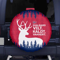 Norway Svalbard Spare Tire Cover with Reindeer Silhouette Forest and Norwegian Flag - Wonder Print Shop