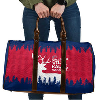 Norway Svalbard Travel Bag with Reindeer Silhouette Forest and Norwegian Flag - Wonder Print Shop