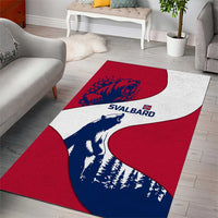 Svalbard Norway Area Rug with Polar Bear Forest and Norwegian Flag - Wonder Print Shop