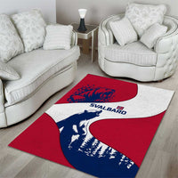 Svalbard Norway Area Rug with Polar Bear Forest and Norwegian Flag - Wonder Print Shop