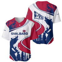 Svalbard Norway Baseball Jersey with Polar Bear Forest and Norwegian Flag - Wonder Print Shop
