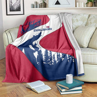 Svalbard Norway Blanket with Polar Bear Forest and Norwegian Flag - Wonder Print Shop