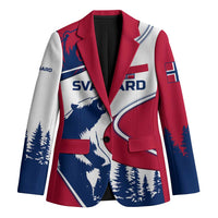 Svalbard Norway Blazer with Polar Bear Forest and Norwegian Flag - Wonder Print Shop