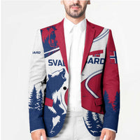 Svalbard Norway Blazer with Polar Bear Forest and Norwegian Flag - Wonder Print Shop