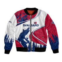 Svalbard Norway Bomber Jacket with Polar Bear Forest and Norwegian Flag - Wonder Print Shop