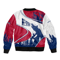 Svalbard Norway Bomber Jacket with Polar Bear Forest and Norwegian Flag - Wonder Print Shop