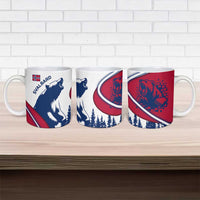 Svalbard Norway Ceramic Mug with Polar Bear Forest and Norwegian Flag - Wonder Print Shop