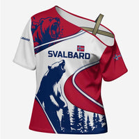 Svalbard Norway Cross Shoulder Shirt with Polar Bear Forest and Norwegian Flag - Wonder Print Shop