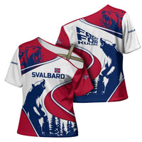Svalbard Norway Cross Shoulder Shirt with Polar Bear Forest and Norwegian Flag - Wonder Print Shop