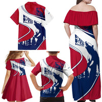 Svalbard Norway Family Matching Off Shoulder Maxi Dress and Hawaiian Shirt with Polar Bear Forest and Norwegian Flag - Wonder Print Shop