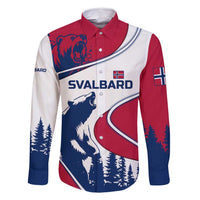 Svalbard Norway Family Matching Off Shoulder Short Dress and Hawaiian Shirt with Polar Bear Forest and Norwegian Flag - Wonder Print Shop