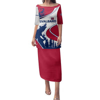 Svalbard Norway Family Matching Puletasi and Hawaiian Shirt with Polar Bear Forest and Norwegian Flag - Wonder Print Shop