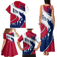 Svalbard Norway Family Matching Tank Maxi Dress and Hawaiian Shirt with Polar Bear Forest and Norwegian Flag - Wonder Print Shop