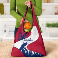 Svalbard Norway Grocery Bag with Polar Bear Forest and Norwegian Flag - Wonder Print Shop