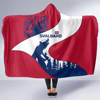 Svalbard Norway Hooded Blanket with Polar Bear Forest and Norwegian Flag - Wonder Print Shop