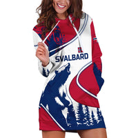 Svalbard Norway Hoodie Dress with Polar Bear Forest and Norwegian Flag - Wonder Print Shop
