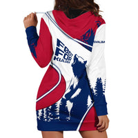 Svalbard Norway Hoodie Dress with Polar Bear Forest and Norwegian Flag - Wonder Print Shop