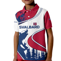 Svalbard Norway Kid Polo Shirt with Polar Bear Forest and Norwegian Flag - Wonder Print Shop