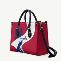 Svalbard Norway Leather Bag with Polar Bear Forest and Norwegian Flag - Wonder Print Shop