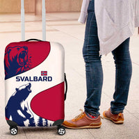 Svalbard Norway Luggage Cover with Polar Bear Forest and Norwegian Flag - Wonder Print Shop