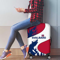 Svalbard Norway Luggage Cover with Polar Bear Forest and Norwegian Flag - Wonder Print Shop