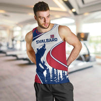 Svalbard Norway Men Tank Top with Polar Bear Forest and Norwegian Flag - Wonder Print Shop