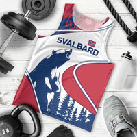 Svalbard Norway Men Tank Top with Polar Bear Forest and Norwegian Flag - Wonder Print Shop