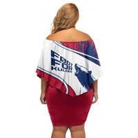 Svalbard Norway Off Shoulder Short Dress with Polar Bear Forest and Norwegian Flag - Wonder Print Shop